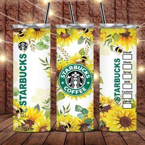 Starbucks - Sunflower - 20oz Skinny Sublimation Tumbler